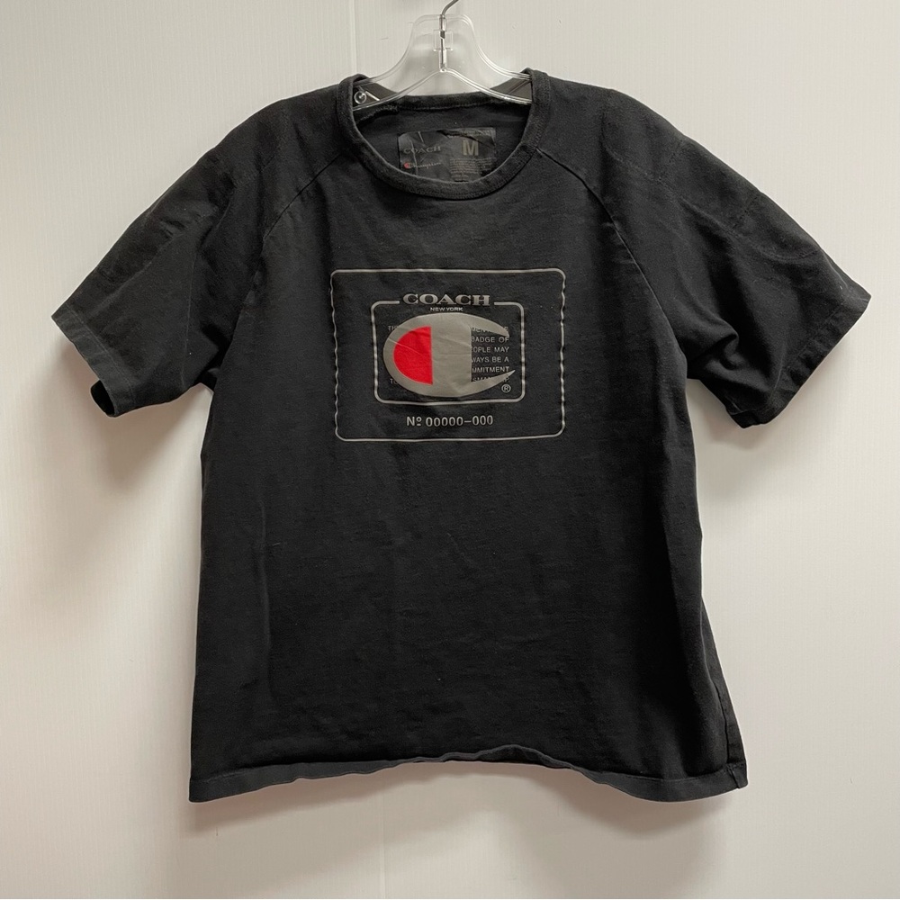 COACH x CHAMPION COLLAB BLACK T SHIRT MENS SZ M